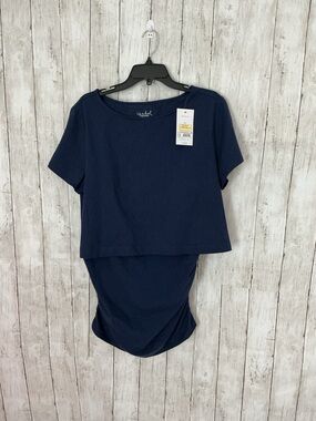 Ingrid & Isabel Navy Short Sleeve Shirt with skirts